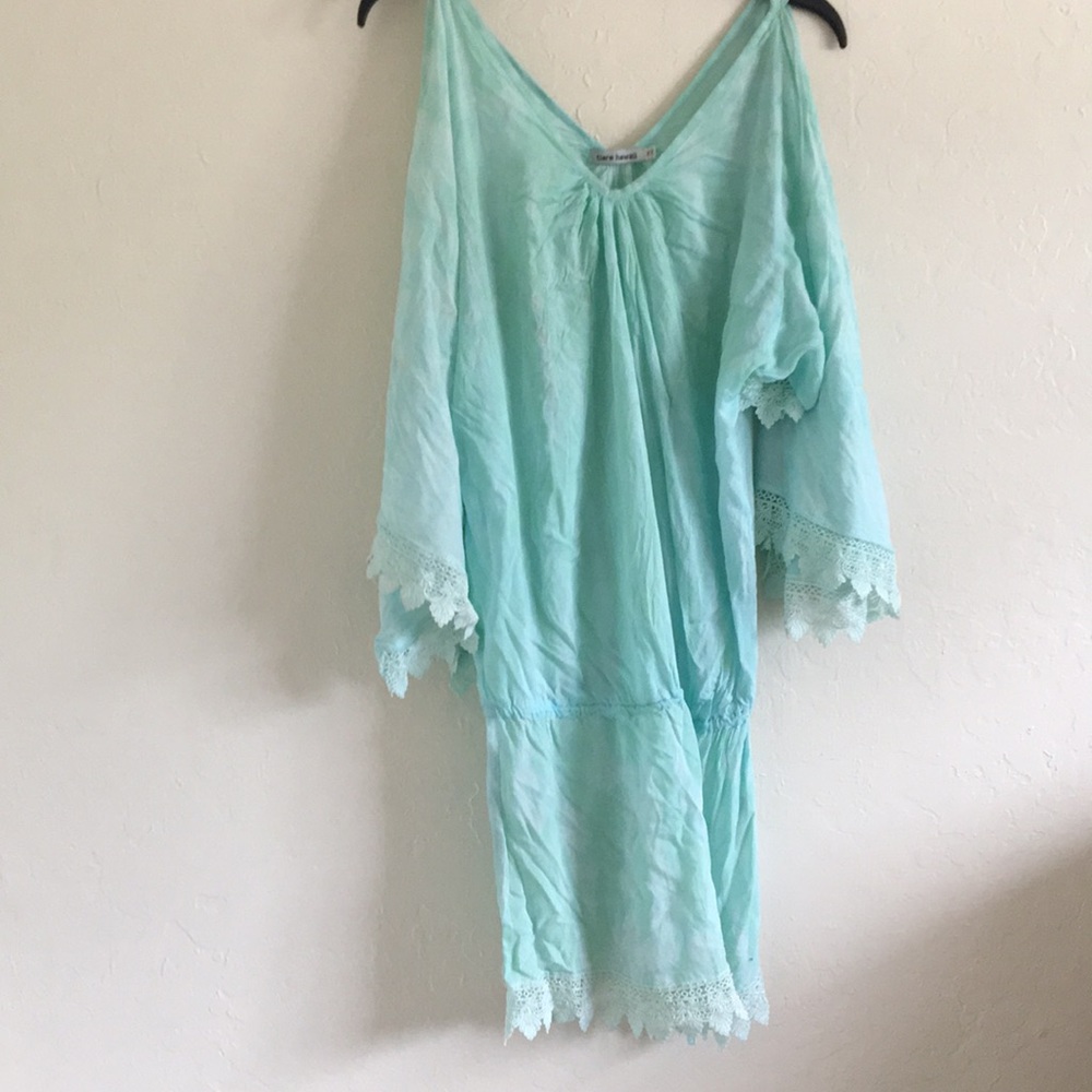 Tiara Hawaii Seafoam Blue Tie dye Dress